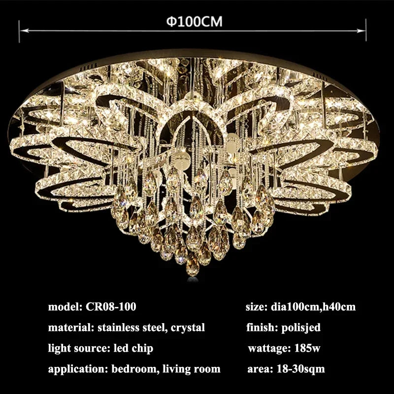 Luxury Crystal LED Chandelier 100 cm