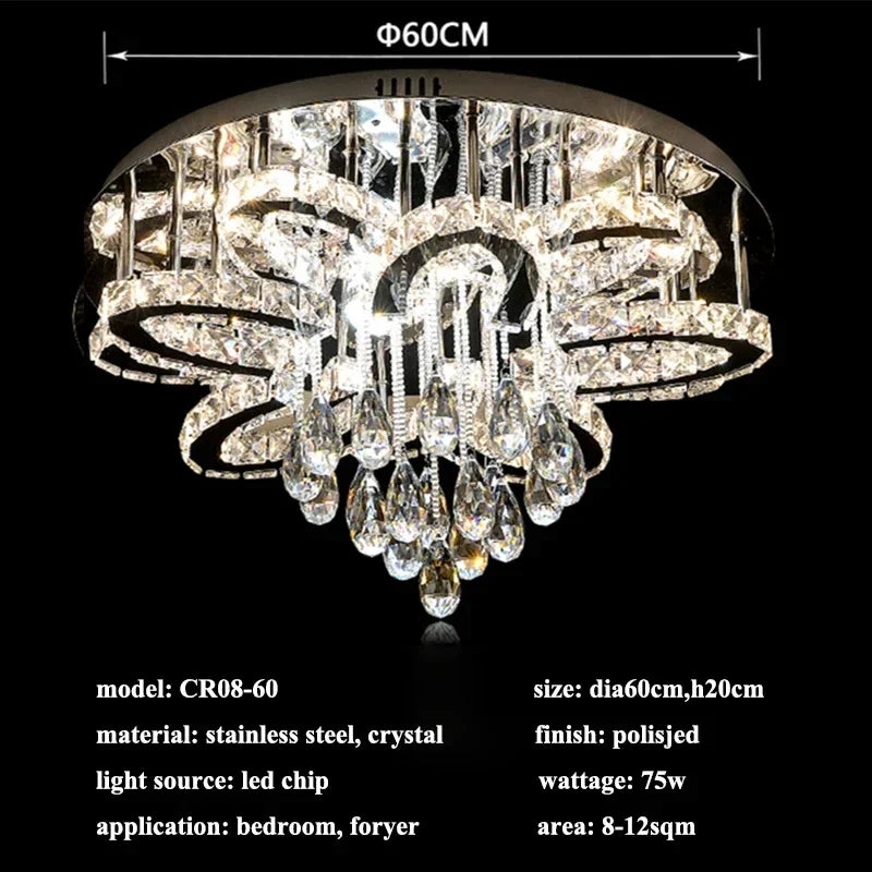 Luxury Crystal LED Chandelier 60 cm
