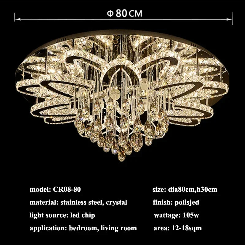 Luxury Crystal LED Chandelier 80 cm