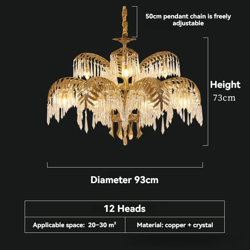 Luxury Crystal Palm Leaf Chandeliers