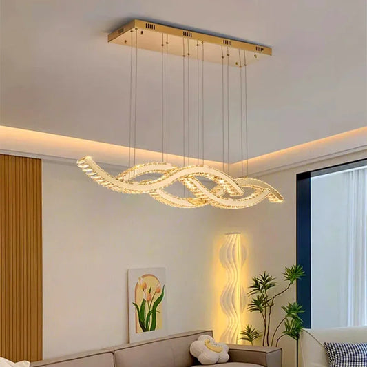 Luxury Crystal Wave Pendant Light