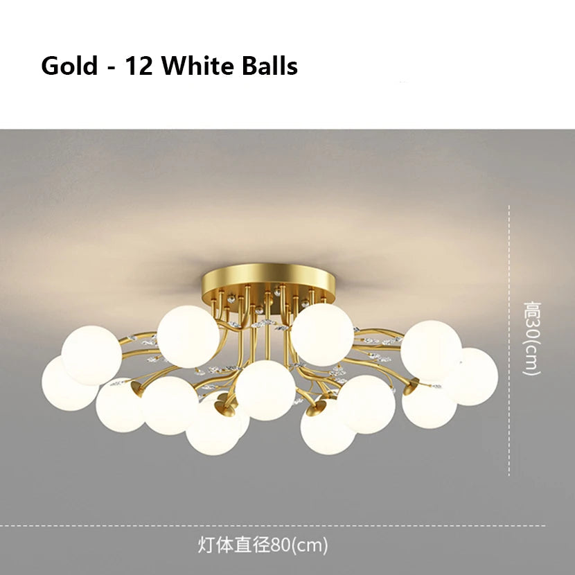 Luxury Glass 12 Ball LED Chandelier
