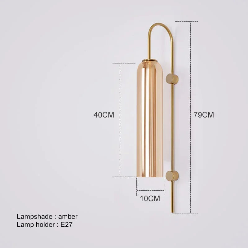 Gold Luxury Glass Wall Lights for Bedroom Living Room