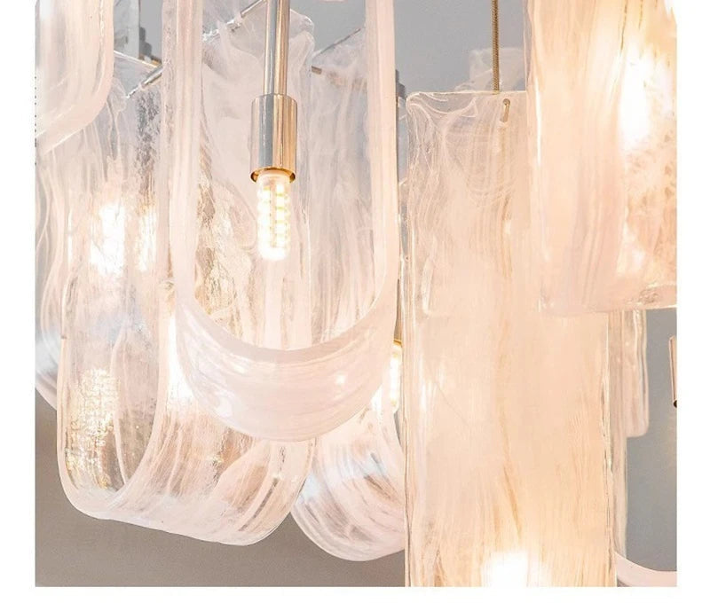 Modern Luxury Cloudy Glass Chandelier