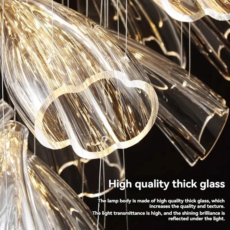 Luxury Thick Crystal Glass Ceiling Light Chandelier Dining Room Living Room