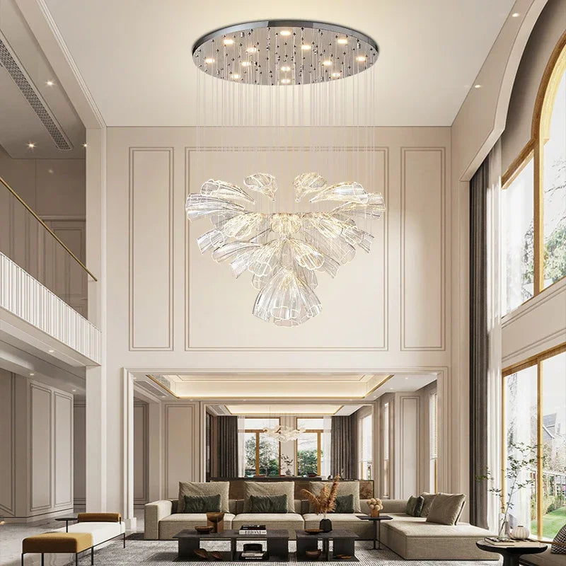 Luxury Villa Crystal Glass Ceiling Light Chandelier Dining Room Living Room