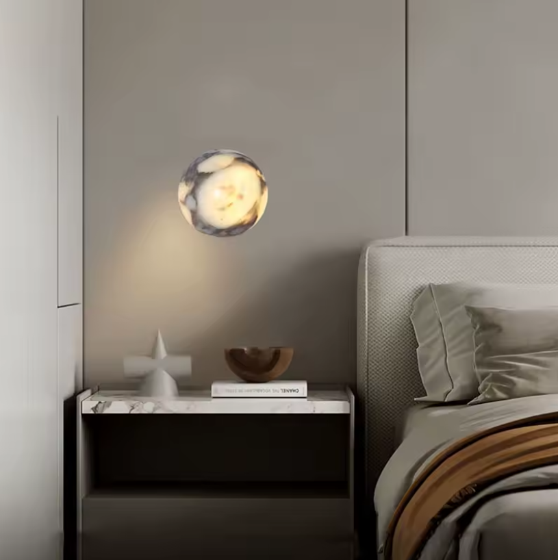 Marble Ball Wall Sconce For Bedroom