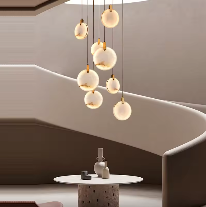 Marble Disk Ceiling Light Chandeliers