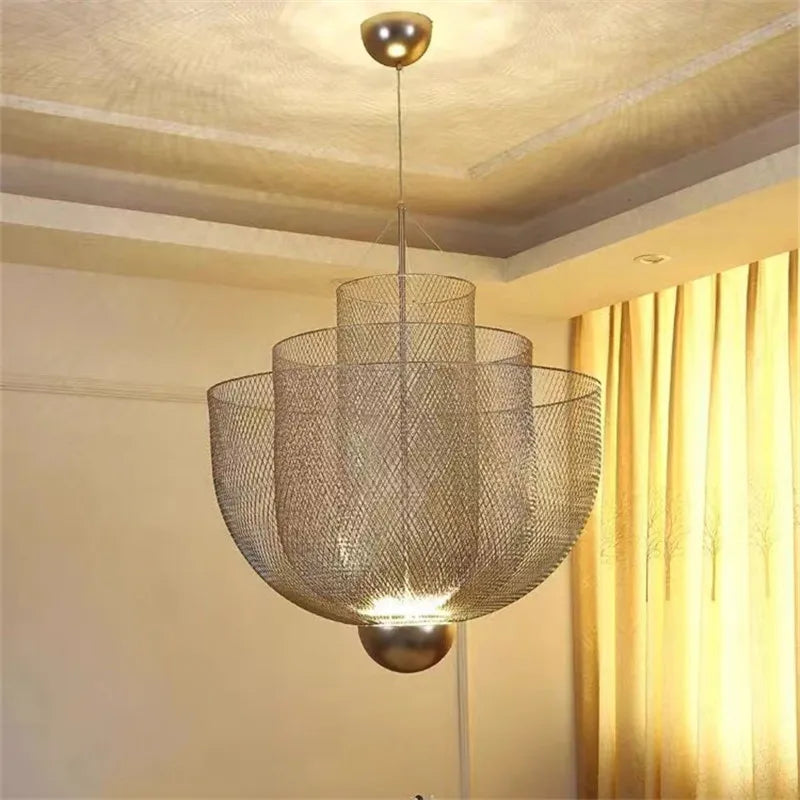 Meshmatics Steel Mesh Ceiling Light Chandelier Living Room
