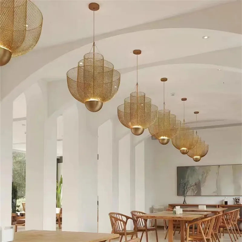 Meshmatics Steel Mesh Ceiling Light Chandelier Restaurant