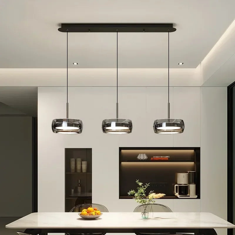 Minimalist Glass Pendant Light 3 on a bar
