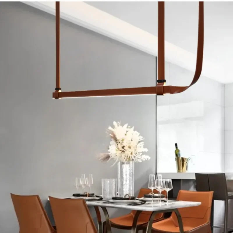 Minimalist Leather Ceiling Light Dining Room