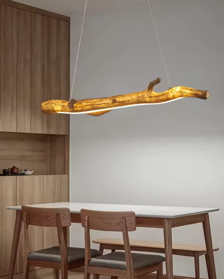 Minimalist Wooden Ceiling Light Fixture Dining Room