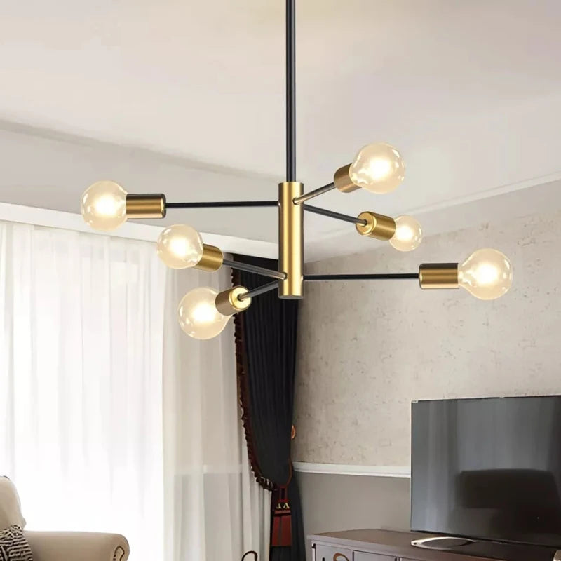 Modern Nordic Sputnik Black Chandelier