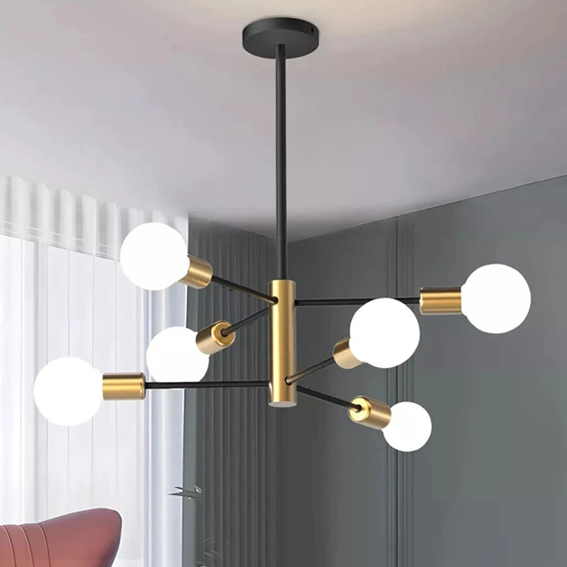 Modern Nordic Sputnik Black Chandelier