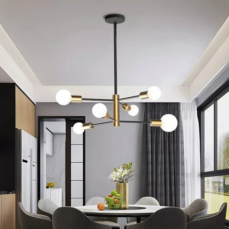 Modern Nordic Sputnik Black Chandelier