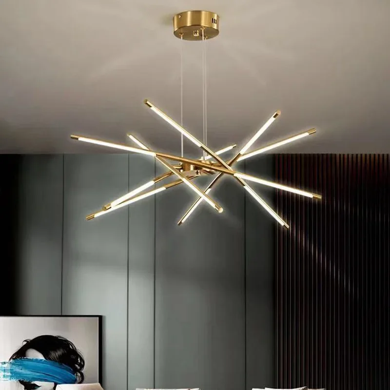 Modern Linear Chandelier for Living Dining Room Bedroom