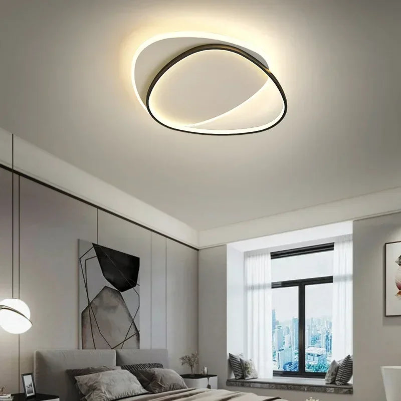 Modern Ceiling Light With Interlaced Lines Bedroom