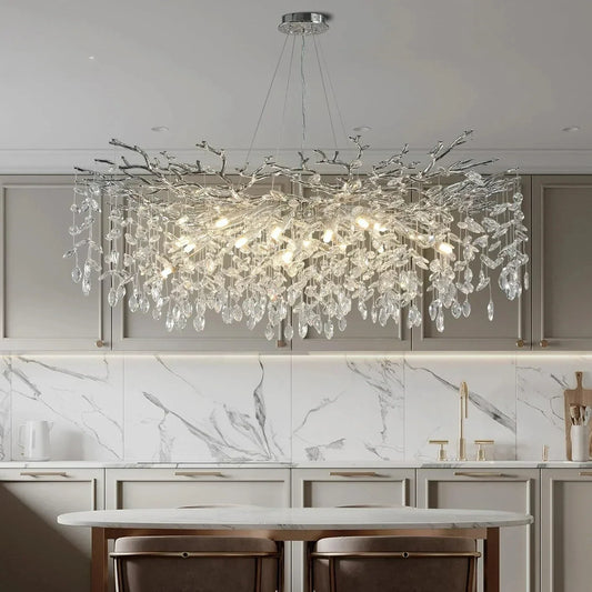 Modern Chrome Crystal Chandelier