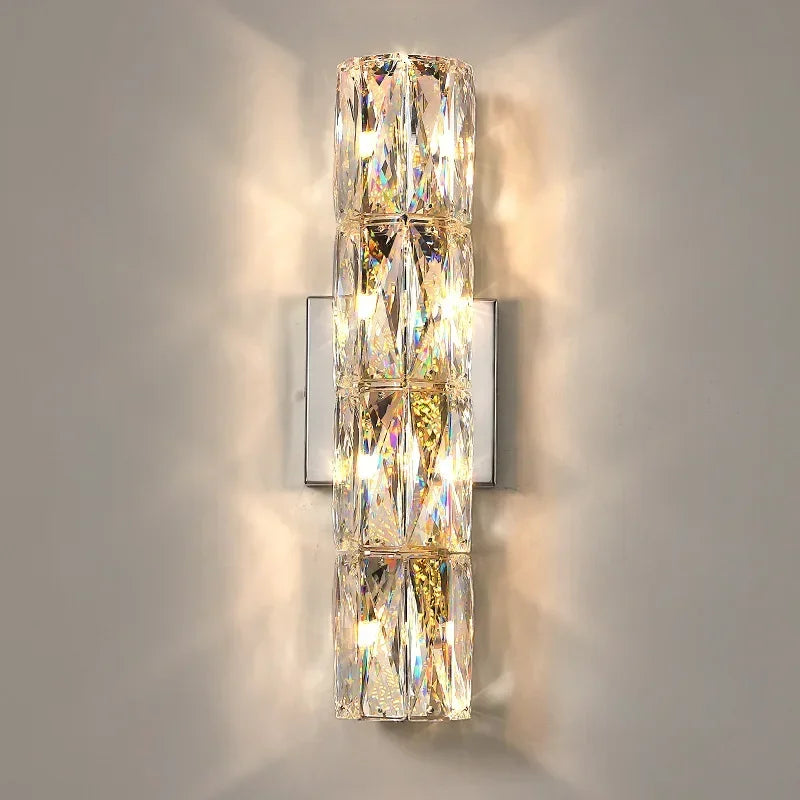 Modern Contemporary Crystal Wall Lights With Chrome Finish