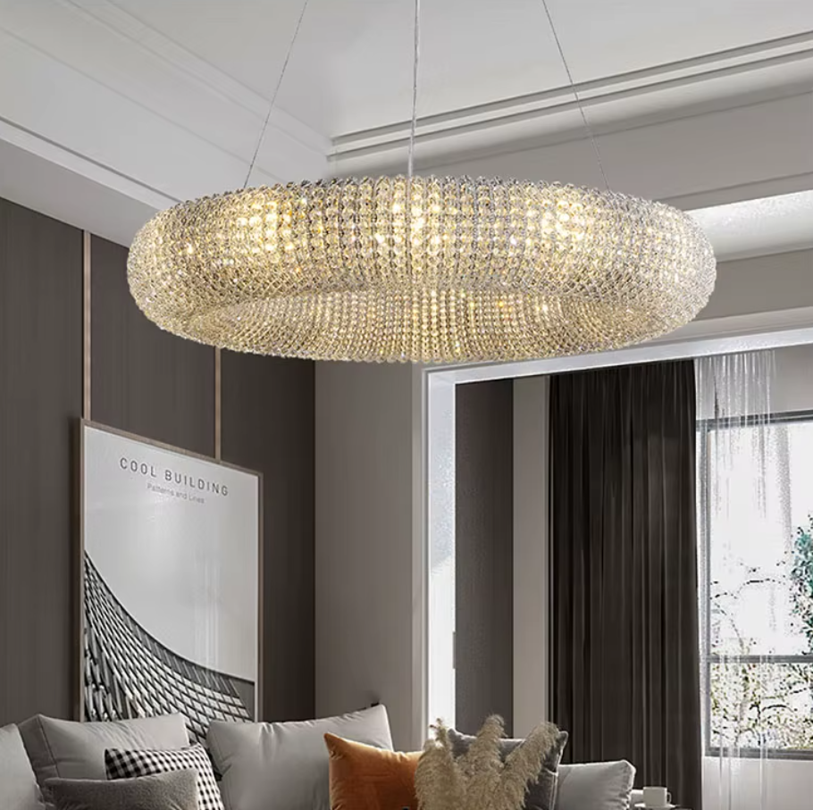 Modern Crystal Circle Ceiling Lights Living Room