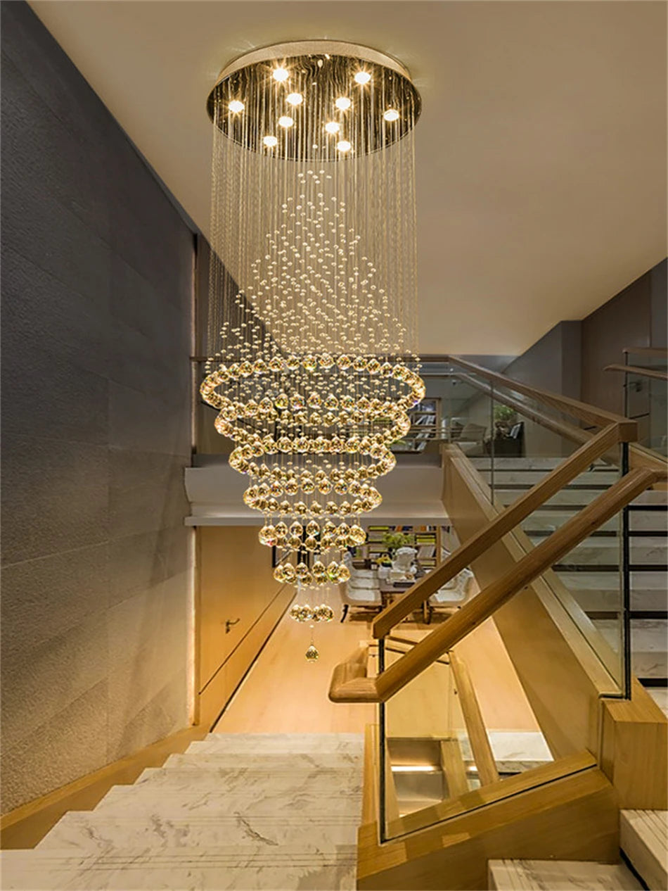 Modern Luxury Crystal Staircase Chandelier