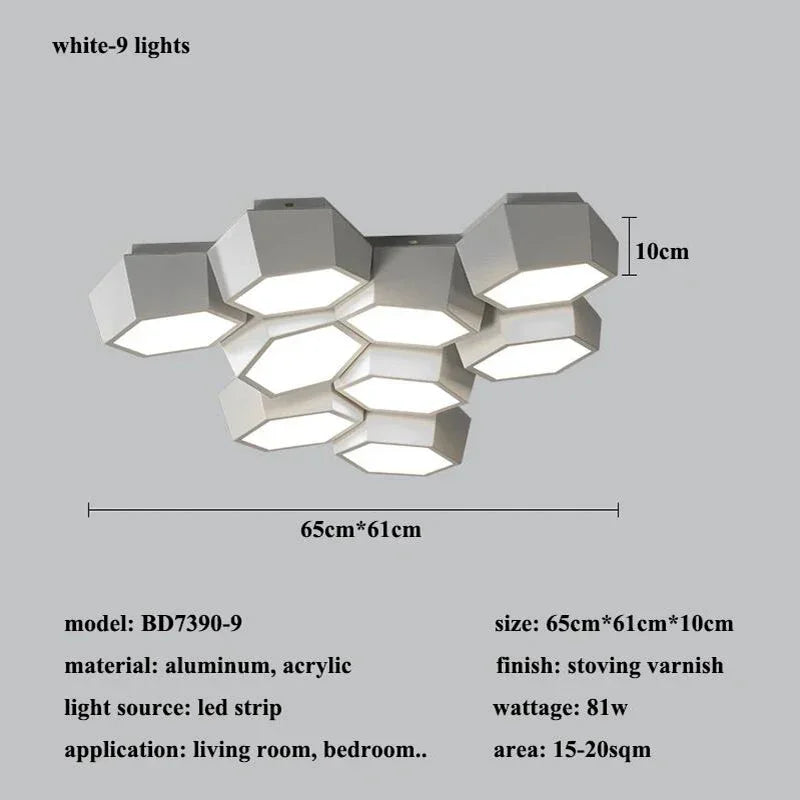 Modern Geometric Ceiling Lights White