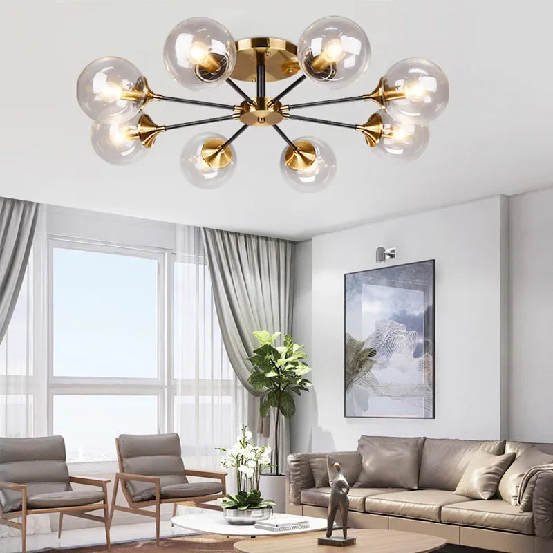 Living Room Modern Glass Ball Pendant Ceiling Lights