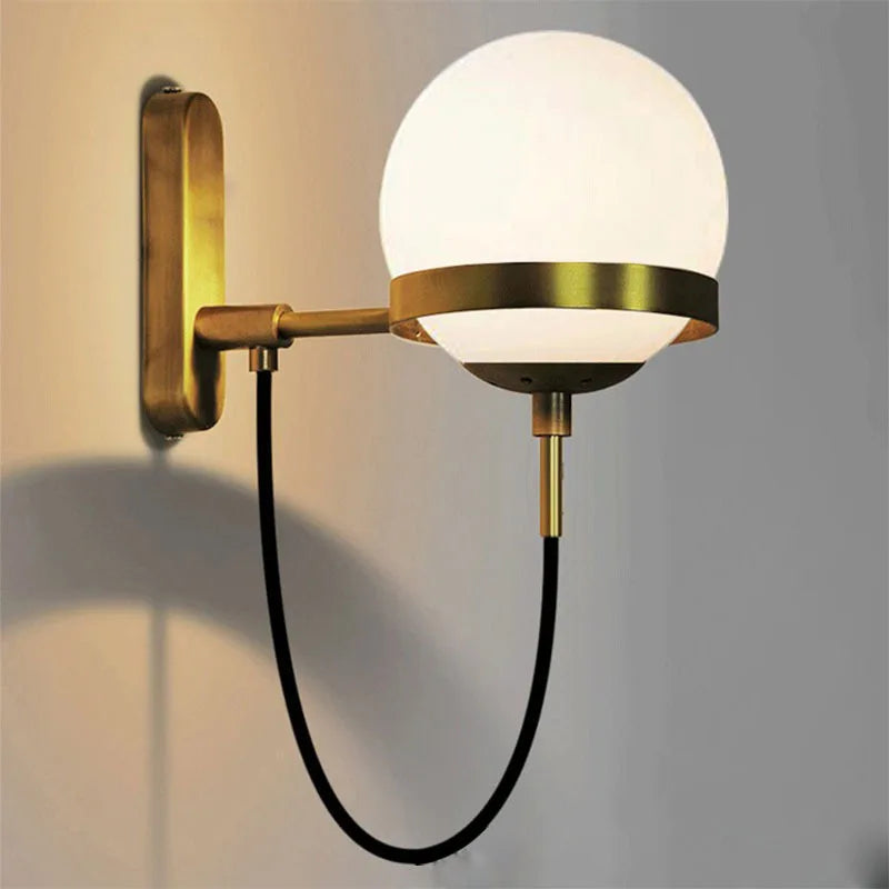 Gold Modern Glass Ball Wall Lamp