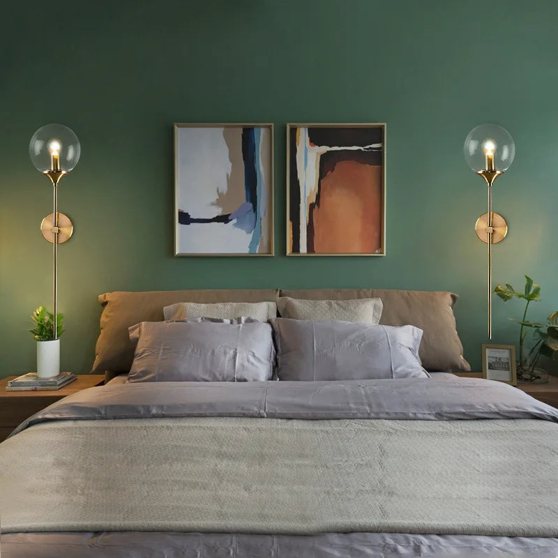 Modern Glass Ball Wall Lights For Bedroom