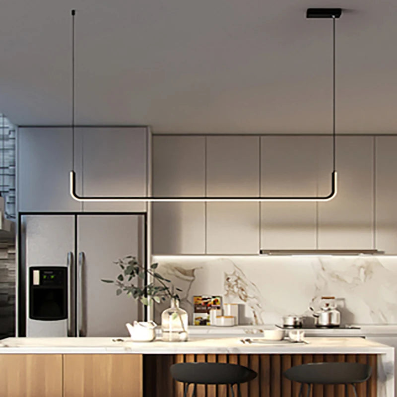 Modern LED Chandelier Light black