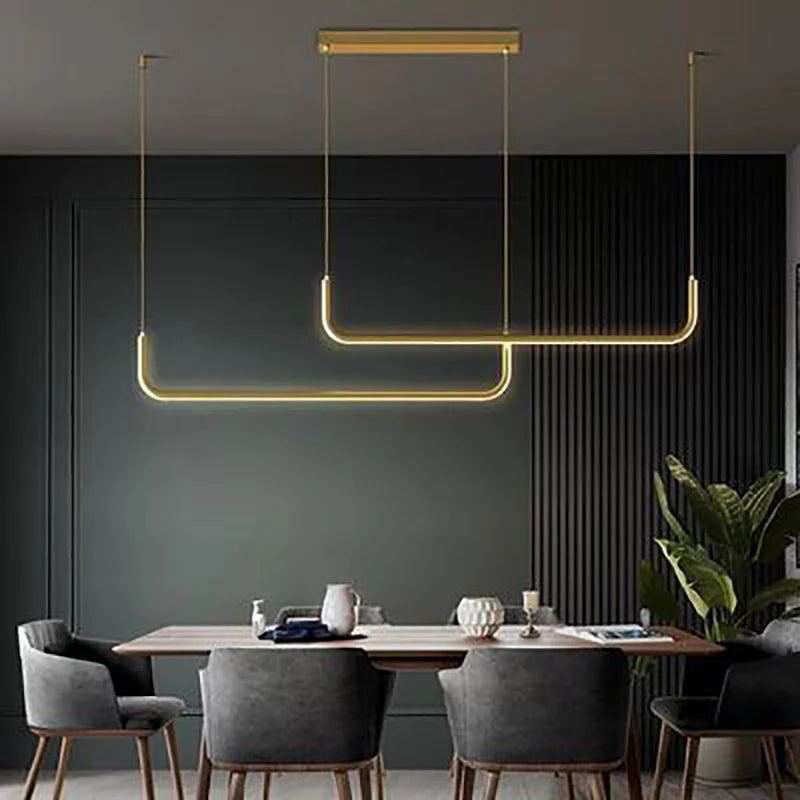 Modern LED Chandelier Light gold