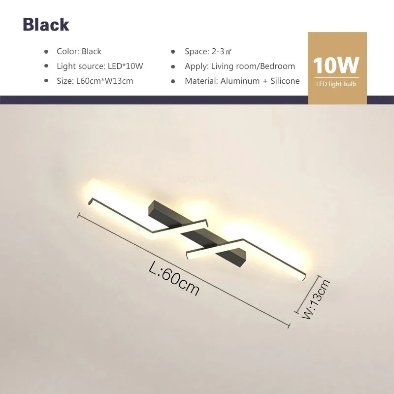 Modern LED Linear Ceiling Light black