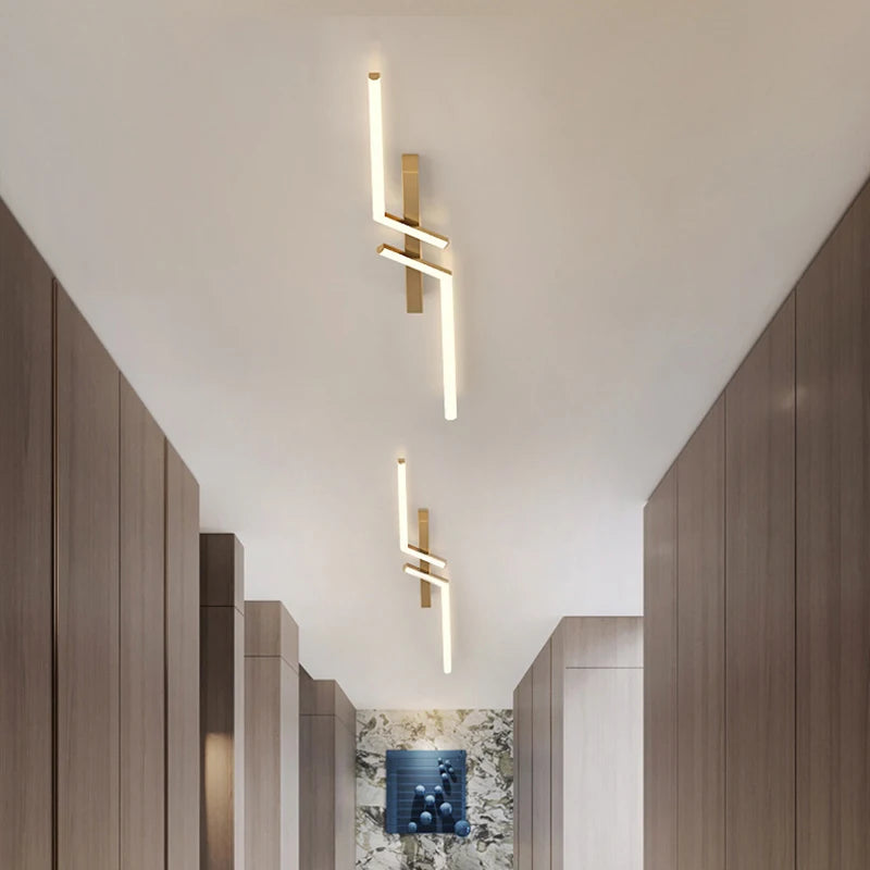 Modern LED Linear Ceiling Light gold