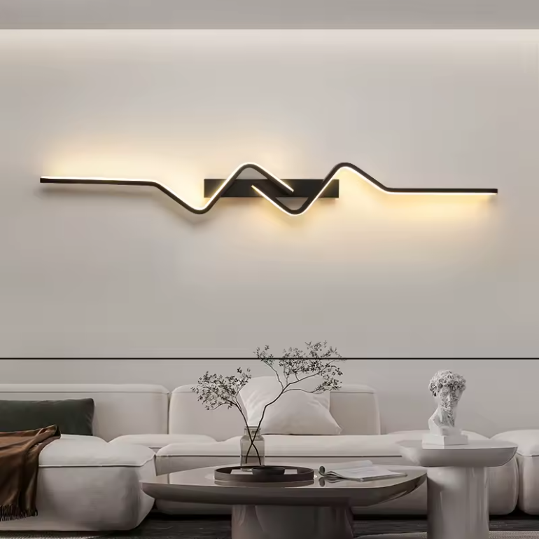Modern wall light fixture in a living room