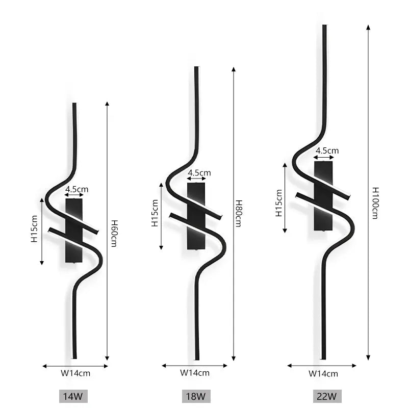 Modern LED Wall Lamp Size