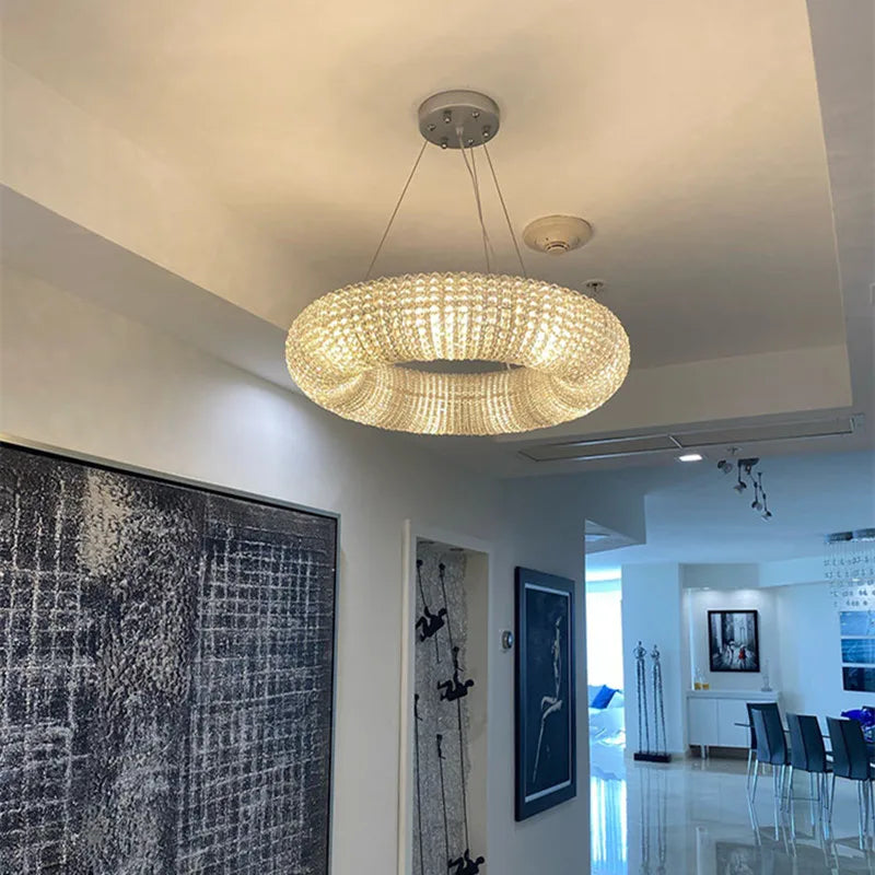 Modern Luxury Crystal Circle Ceiling Light Living Room