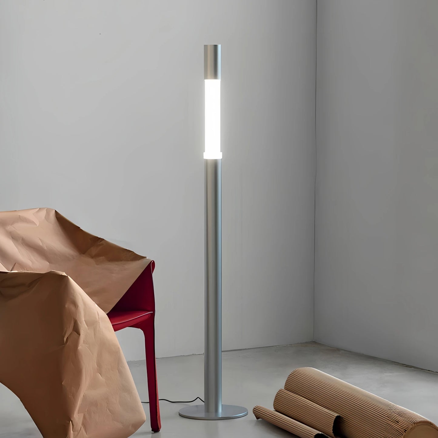 Silver Modern Minimalist Floor Lamp