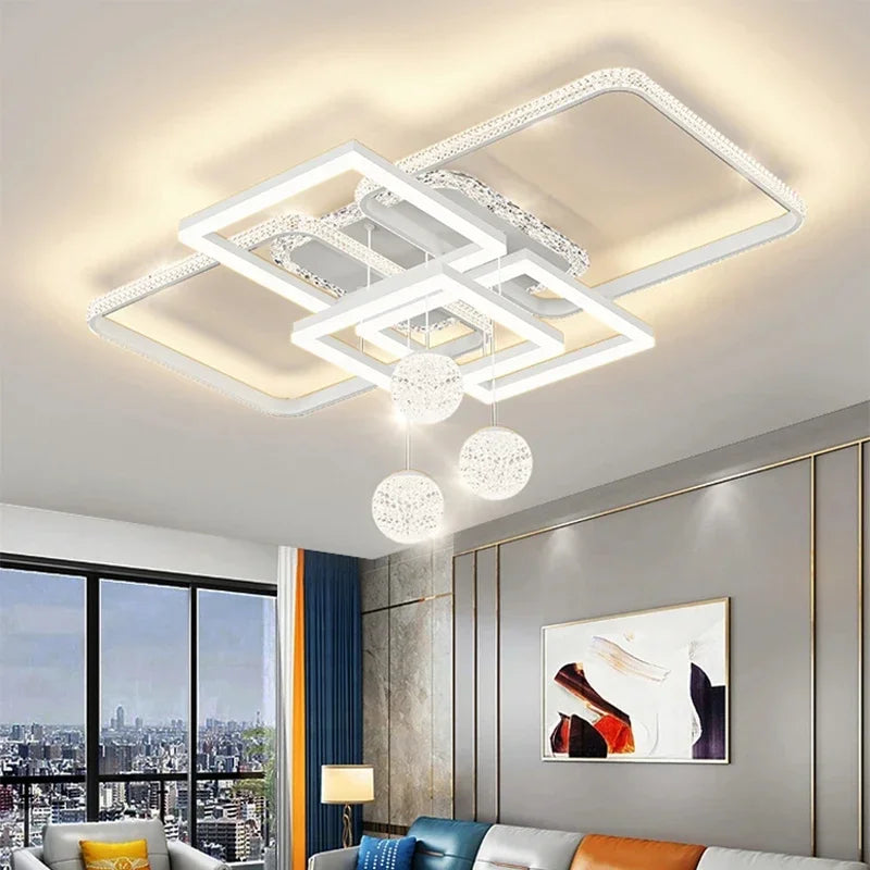 White Modern Minimalist LED Ceiling Lights for Living Room Bedroom