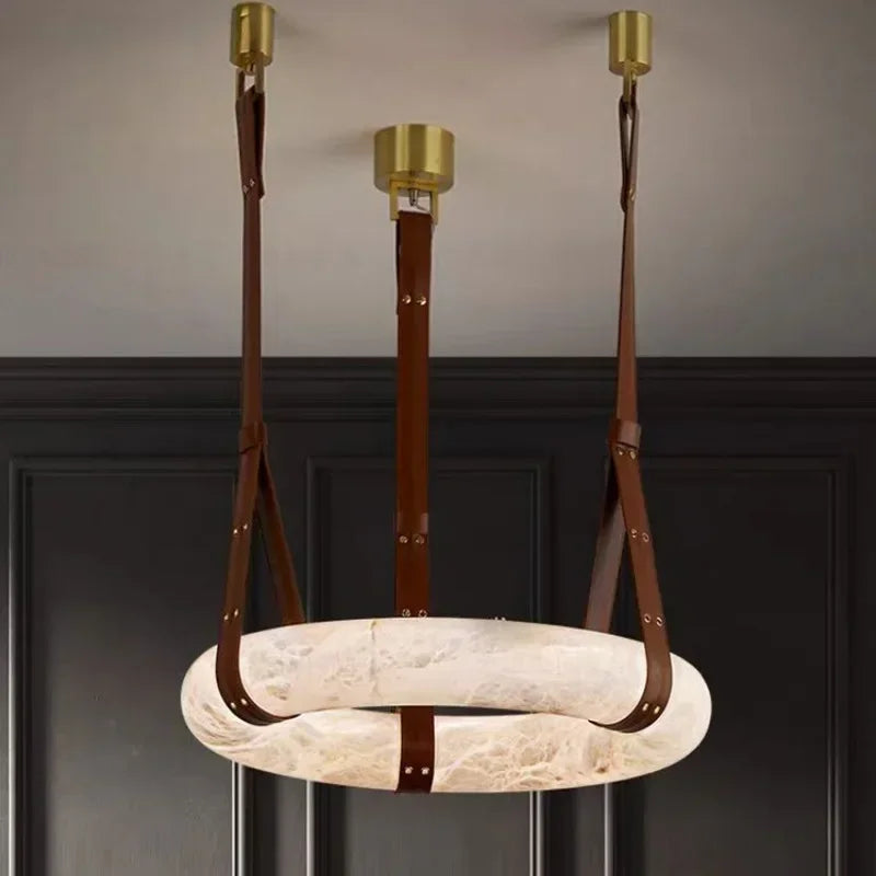 Modern Minimalist Leather Ceiling Light