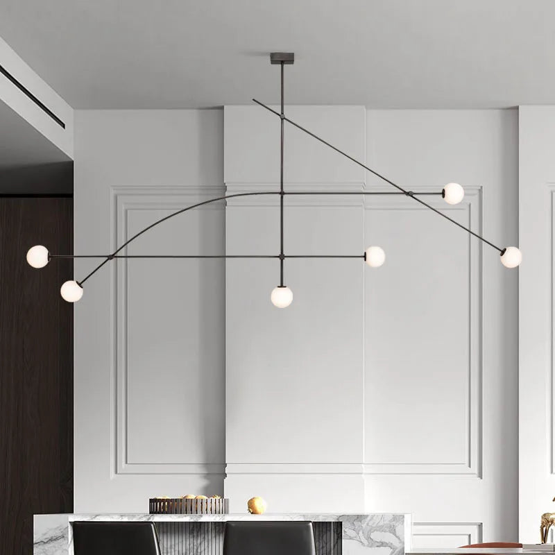 Modern Multiple Pendant Chandelier Dining Area