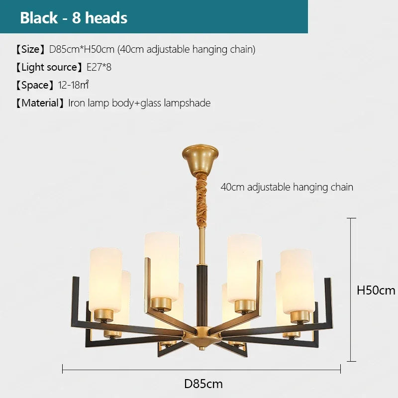 Modern Nordic Chandelier For Dining Room Black