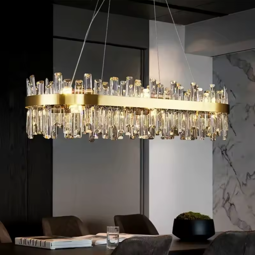 Modern Oval Crystal Chandelier