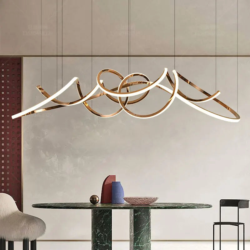 Modern Rose Gold Ceiling Light Chandelier