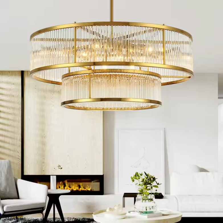 Modern Round Crystal Chandelier Living Room