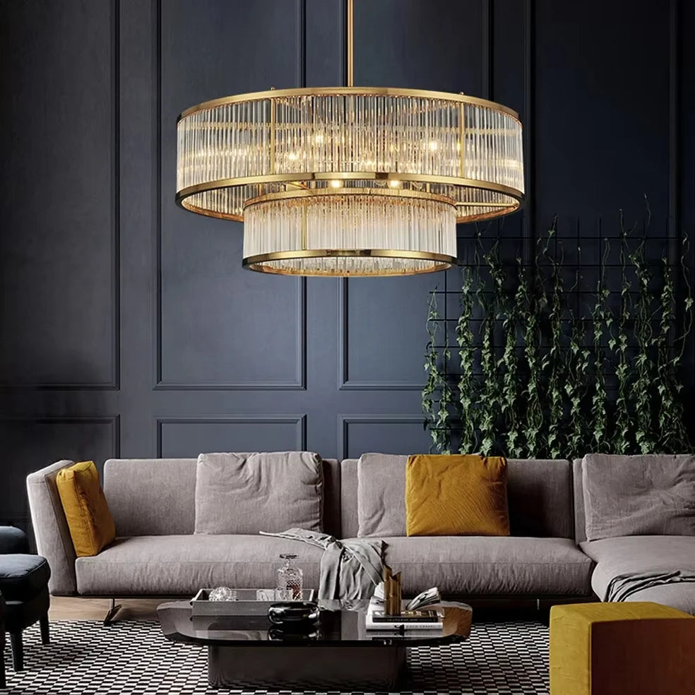 Modern Round Crystal Chandelier Living Room Dining Room