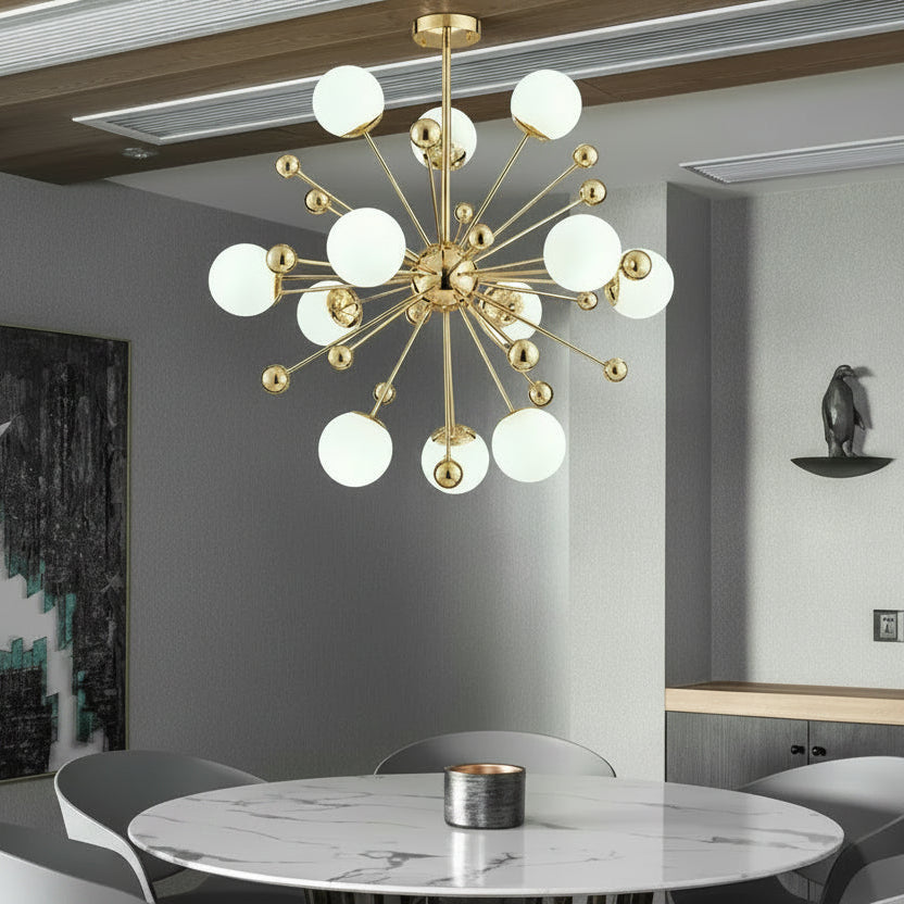 Modern LED Sputnik Chandelier With White Light Balls