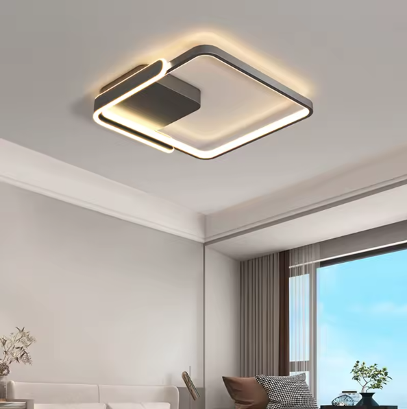 Black Modern Square Ceiling Light