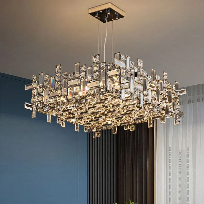 Modern Square Crystal Chandelier