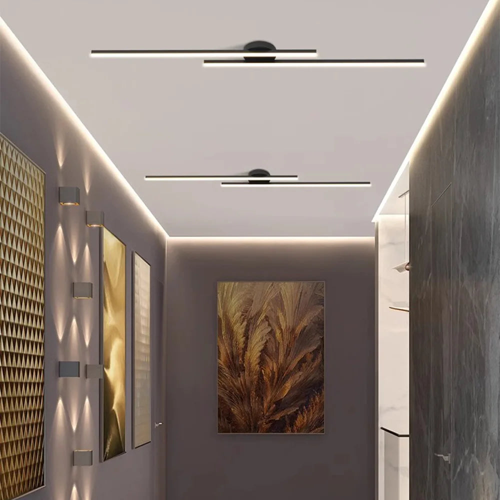 Modern Strip Ceiling Light Black
